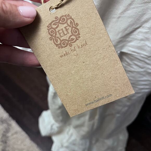 Bali Elf Handmade S White Oleana Dress 100% linen - Picture 4 of 6